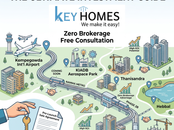 Map of pre-launch property investment hubs in North Bangalore by Keyhomes